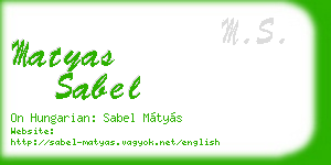 matyas sabel business card